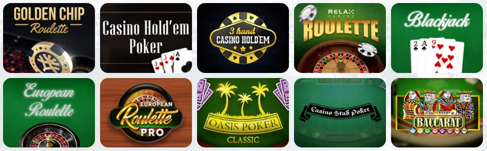Juegos de mesa en CASHALOT CASINO